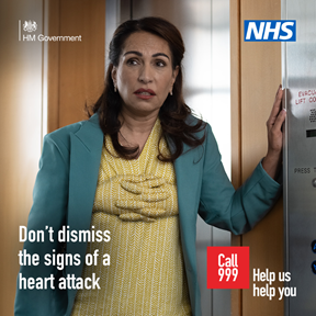 NHS poster 'Don't dismiss the signs of a heart attack'